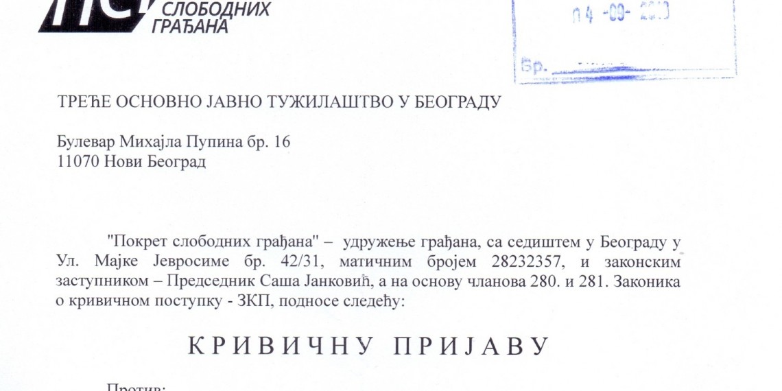 PSG podneo krivičnu prijavu protiv Đukanovića