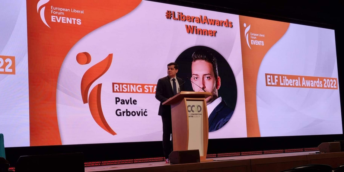 Pavle Grbović dobitnik nagrade „Rising Star“ na kongresu ALDE